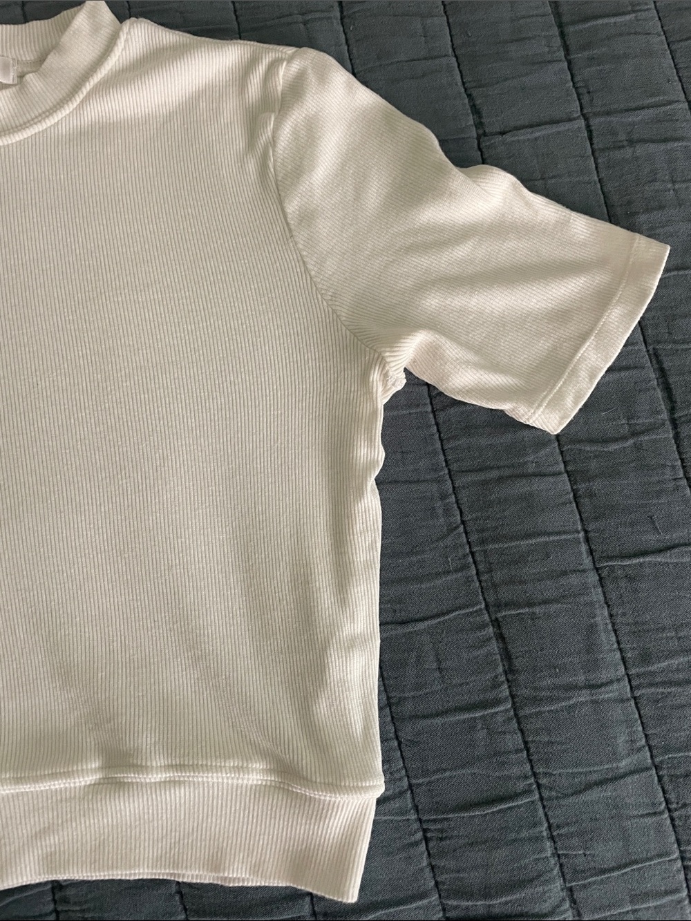 White Ribbed Crop Top - Picture 5 of 11